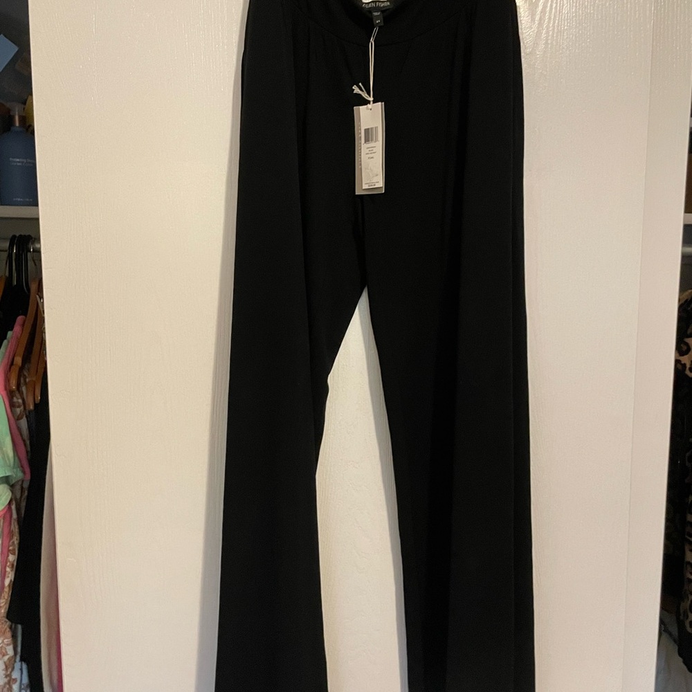 Black Women's 100% silk Wide-Leg Pants - Eileen Fisher